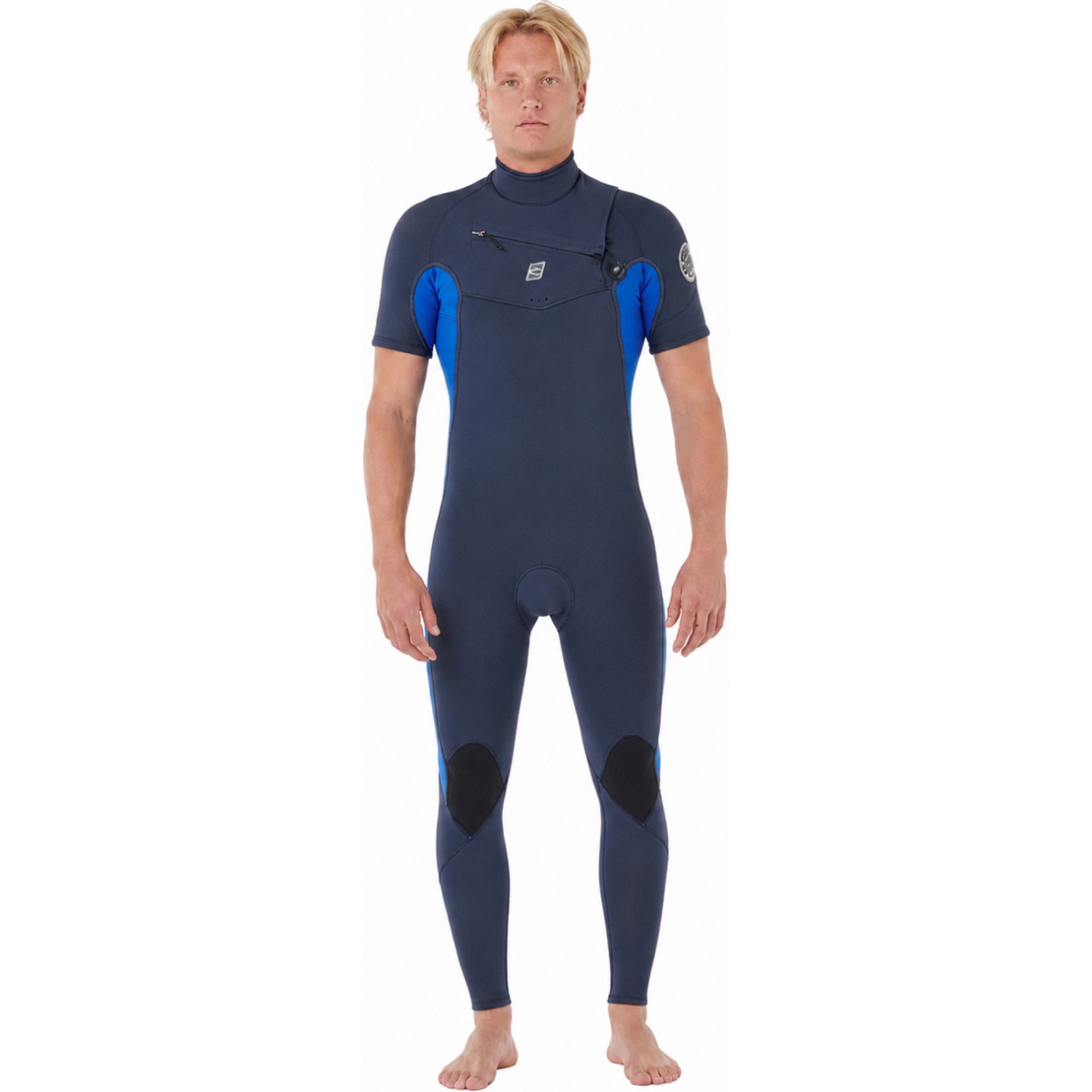 2026 Rip Curl M&auml;nner Dawn Patrol 2/2mm Kurz&auml;melig Brustrei&szlig;verschluss Neoprenanzug 16VMFS - Electric Cobalt